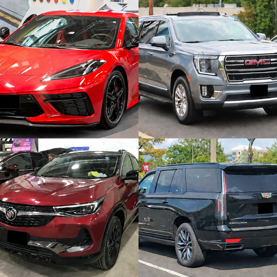 GM family: Chevrolet, GMC, Buick and Cadillac vehicles