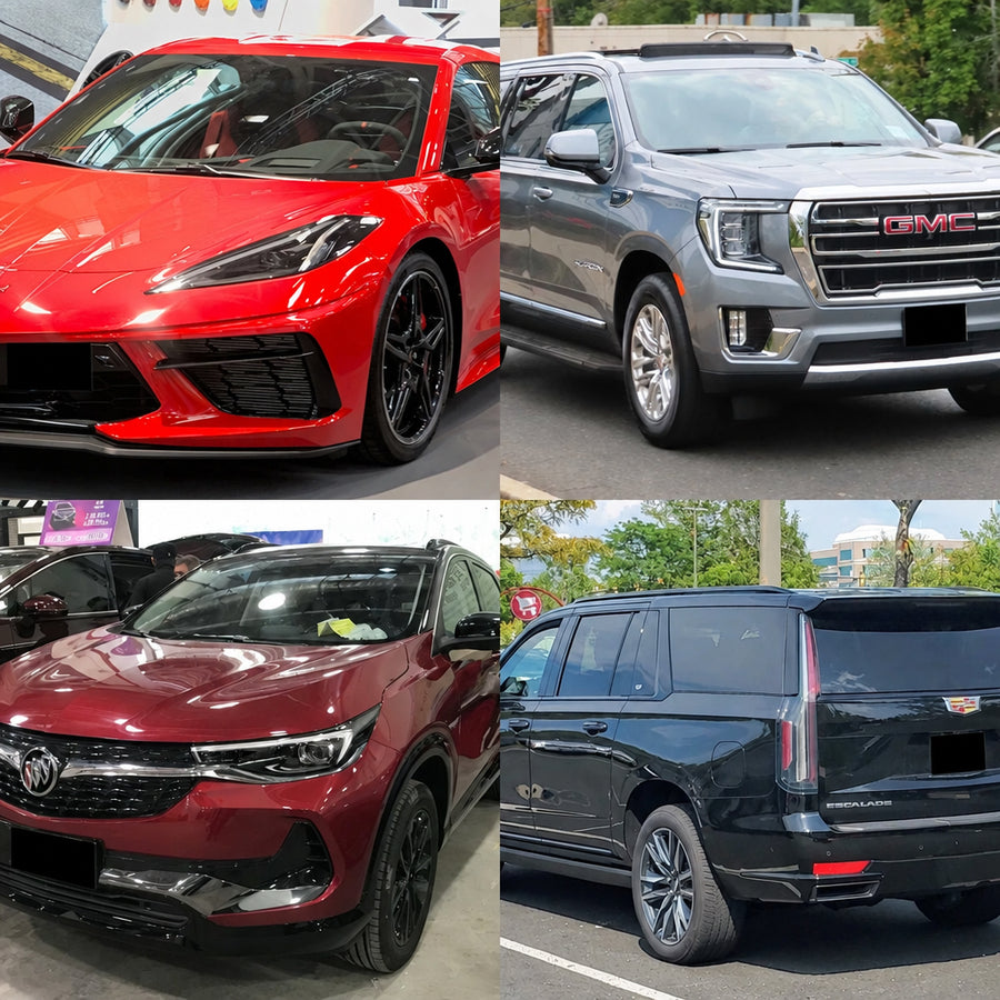 GM family: Chevrolet, GMC, Buick and Cadillac vehicles