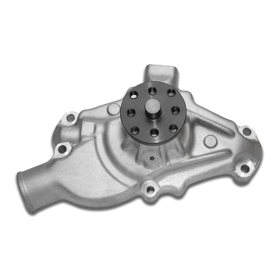 Aluminum Mechanical Water Pump GM SB Compatible Short Standard Rotation Satin