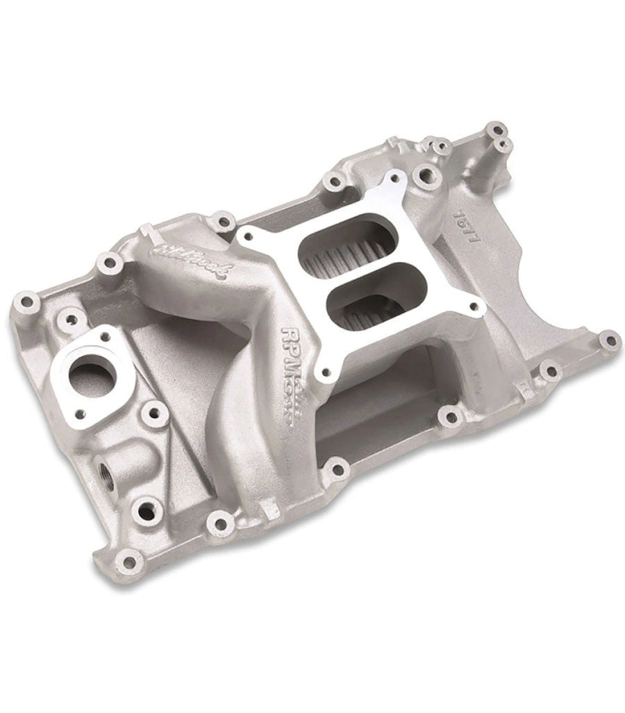 BluePrint Engines BPP7577 SB Block Mopar Intake Manifold 7577, Magnum Heads, Dual Plane, Natural Aluminum
