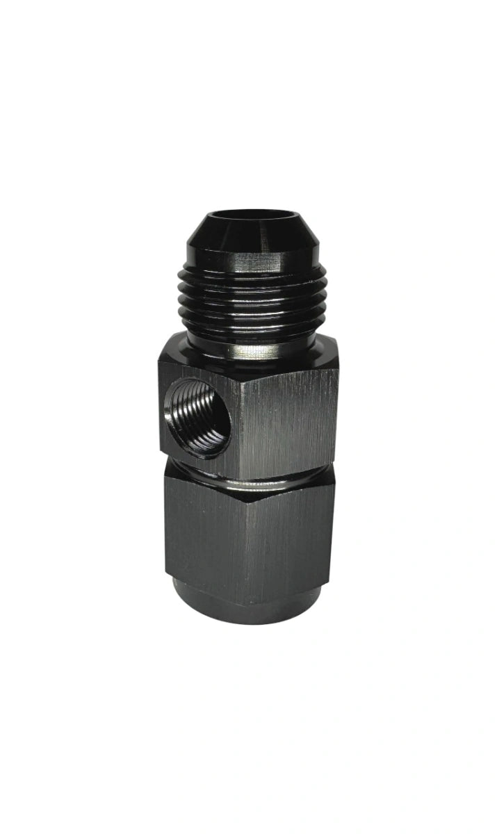 BluePrint Engines BPP8-18GS Fuel Pressure Gauge Adapter Fittings -08 Male / -08 Female Black