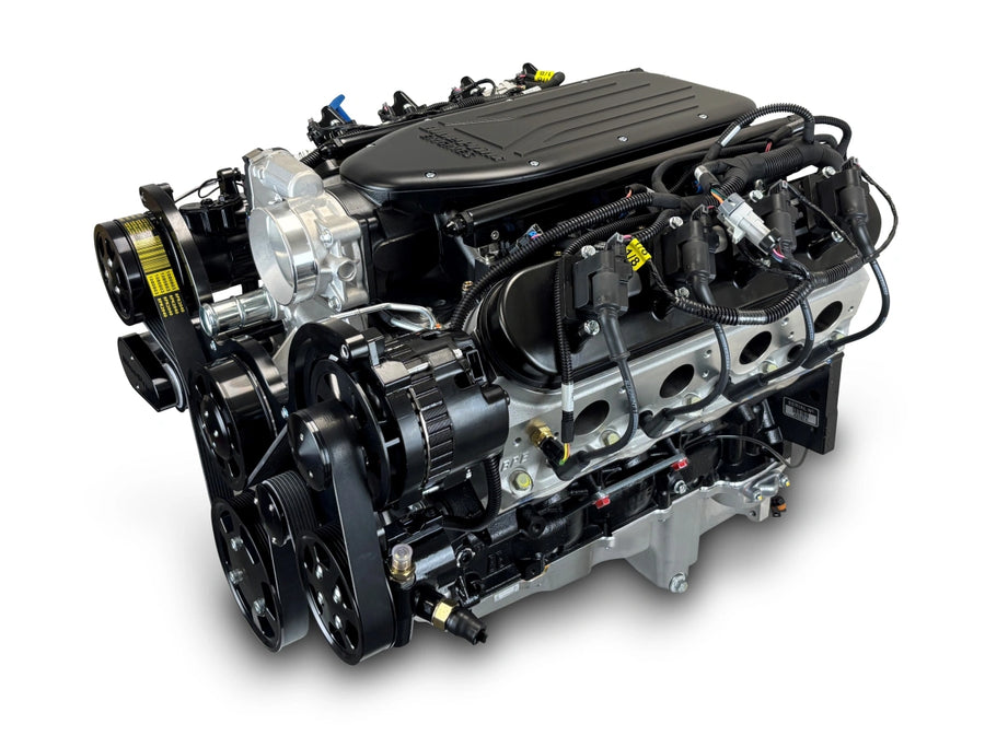 BluePrint Engines GM LS Compatible 376 c.i. Pro Series Engine - BPE Cast Intake - Deluxe Dressed - Black Pulley Kit - Holley Terminator X Max