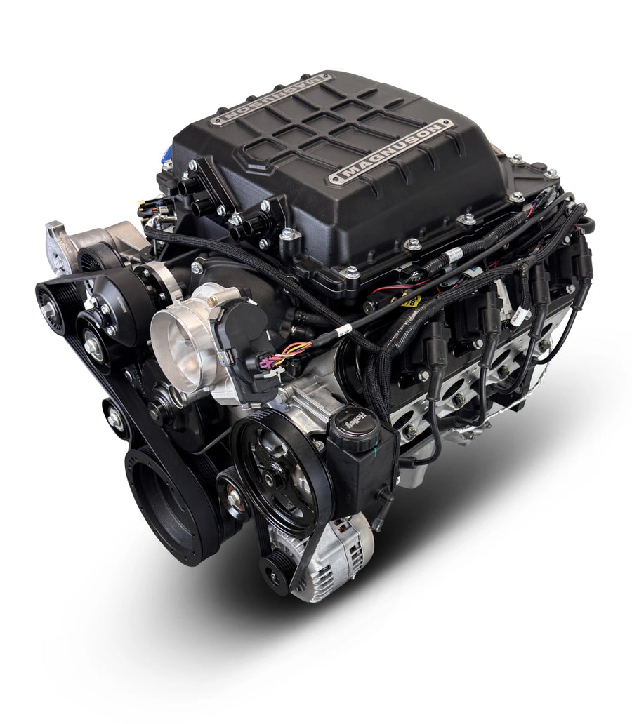 BluePrint Engines GM LS Compatible 376 c.i. Pro Series Engine - Magnuson TVS2650 - Deluxe Dressed - Natural Pulley Kit - Holley Terminator X EFI System