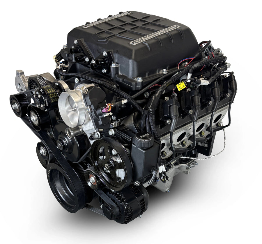 BluePrint Engines GM LS Compatible 427 c.i. Pro Series Engine - Magnuson TVS2650 - Deluxe Dressed - Black Pulley Kit - Holley Terminator X EFI System