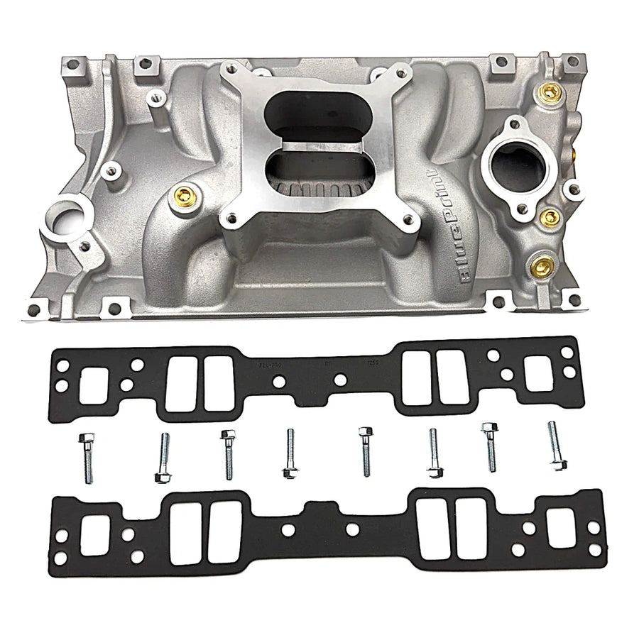 BluePrint Engines BPP350VINT SBC Intake Manifold Kit, Dual Plane, Alum, Square Bore, Chevy, Vortec
