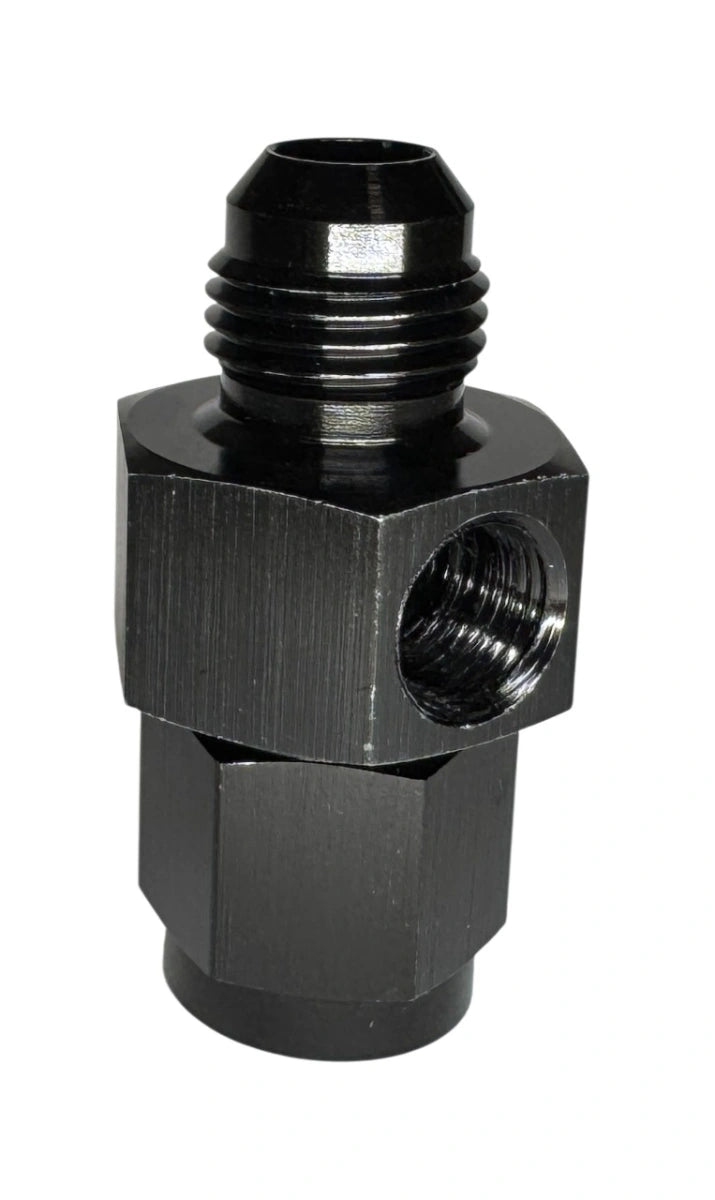 BluePrint Engines BPP6-18GS Fuel Pressure Gauge Adapter Fittings -06 Male / -06 Female Black