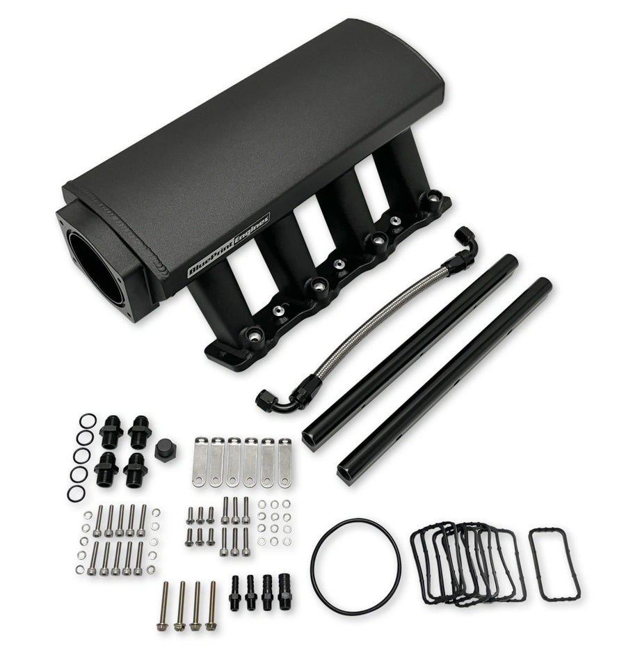 BluePrint Engines BPP822112 GM LS Compatible Intake Man, BPE Logo, LS3 / L92, Aluminum Black, 102mm Bore